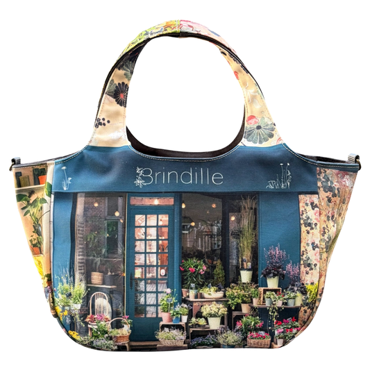 【パリ柄】レトロ2WAYトートバッグ(お花屋)| マロンブイー