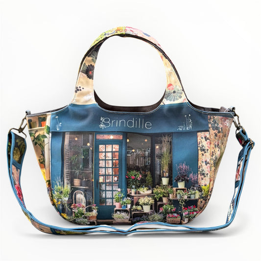 【パリ柄】レトロ2WAYトートバッグ(お花屋)| マロンブイー