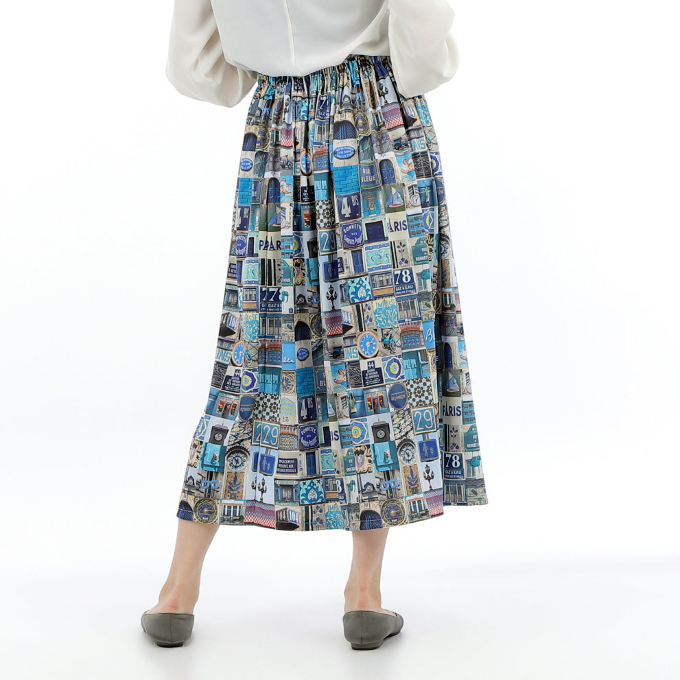 ギャザースカート(ブルー)