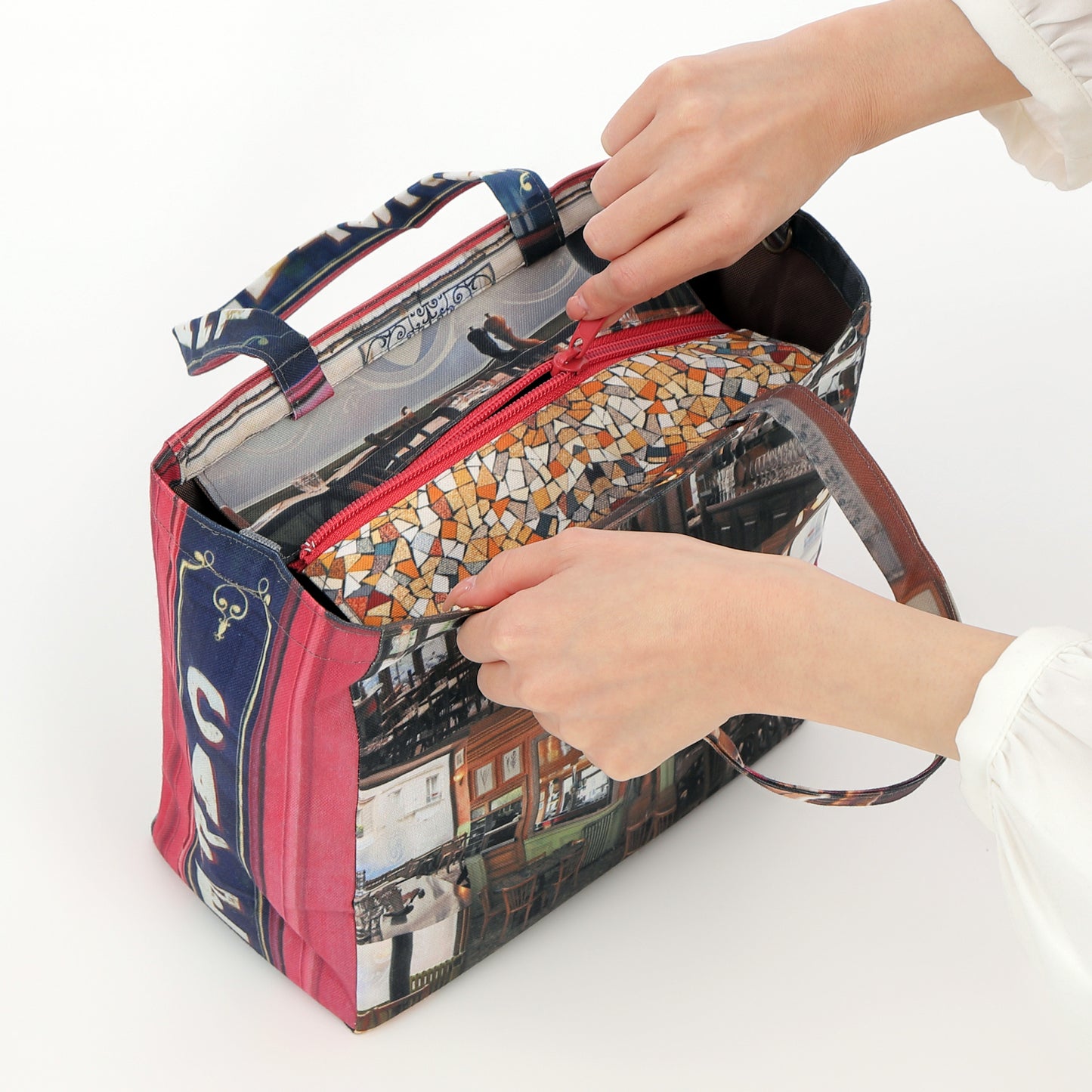 ファスナー付きレトロバッグ(小)(Le pure cafe/カフェ)