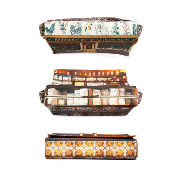 【パリ柄】【タグ無し、又は展示品】ショルダーバッグ 長方形・小(ハーブ屋021) | マロンブイー