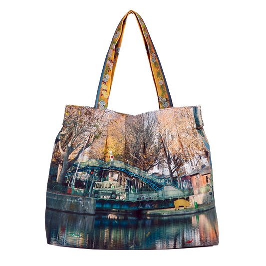 【パリ柄】【廃盤】プリーツバッグ(映りこむ景色) | マロンブイー