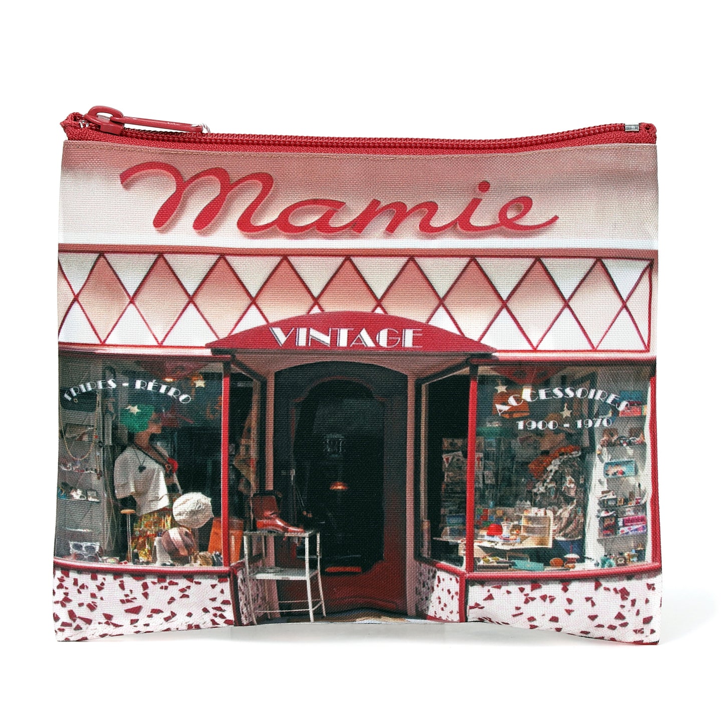 レトロフラットポーチ Mamie(古着屋)