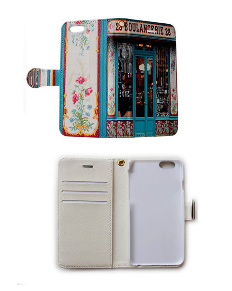【パリ柄】iPhone6・6s/7/8/SE用スマホカバー/ブーランジュリ(02) | マロンブイー