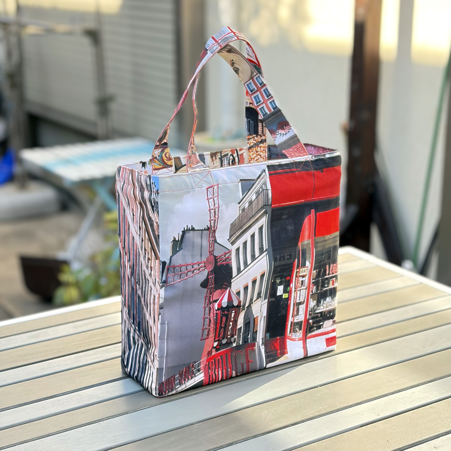 【パリ柄】【特別提供品】パリ・カラーバッグ（中） rouge（レッド） | マロンブイー