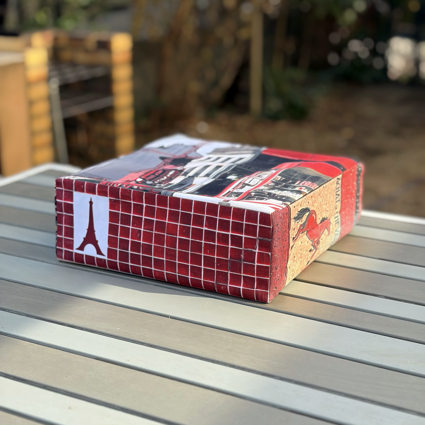 【パリ柄】【特別提供品】パリ・カラーバッグ（中） rouge（レッド） | マロンブイー