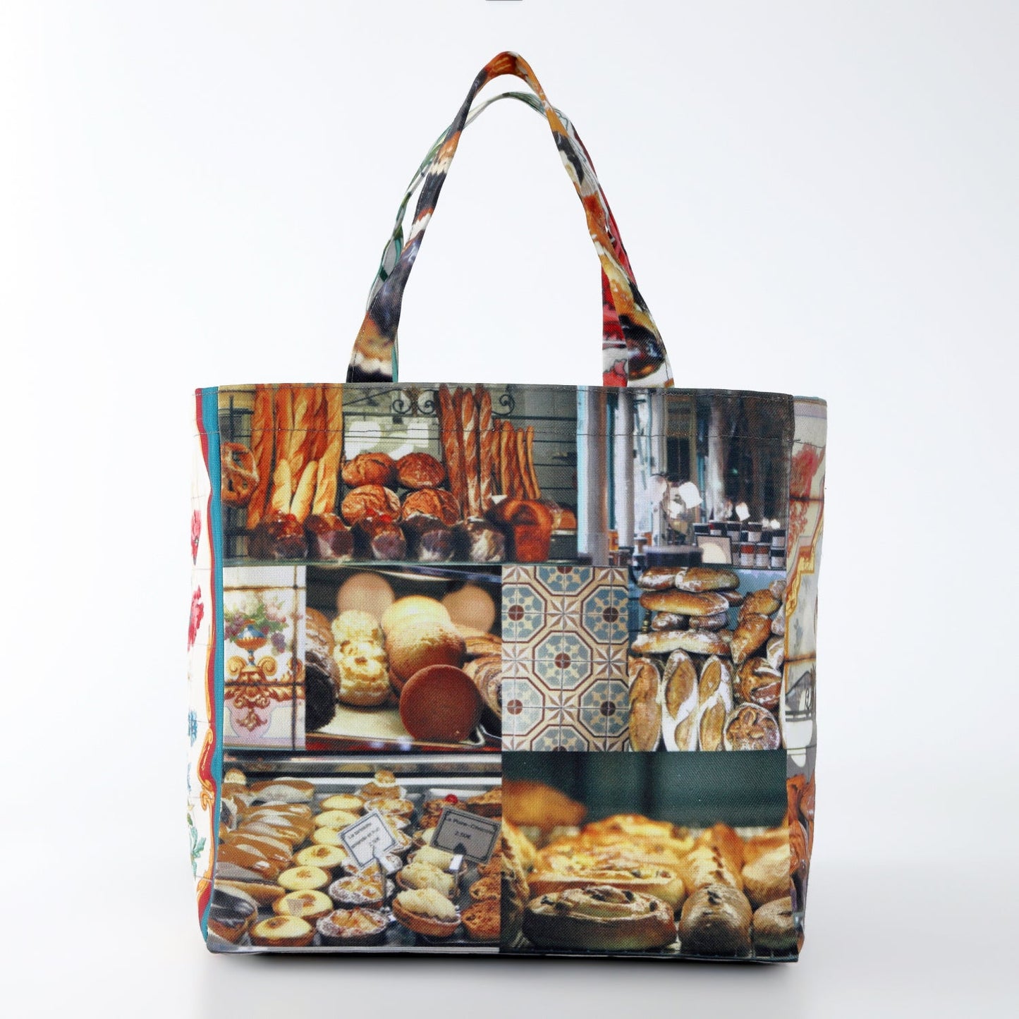 【パリ柄】【タグ無し、又は展示品】ファスナー付きレトロバッグ（小）（Boulangerie28/パン屋） | マロンブイー