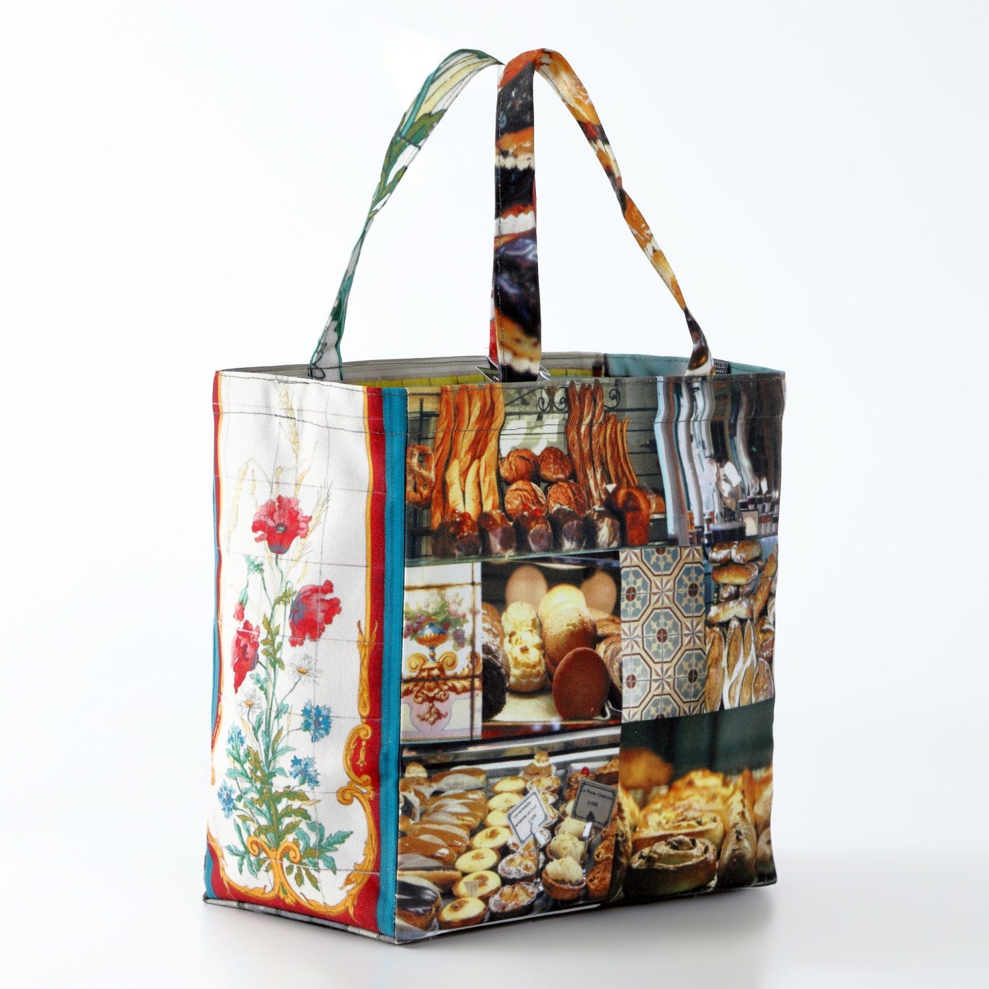 【パリ柄】【タグ無し、又は展示品】ファスナー付きレトロバッグ（小）（Boulangerie28/パン屋） | マロンブイー