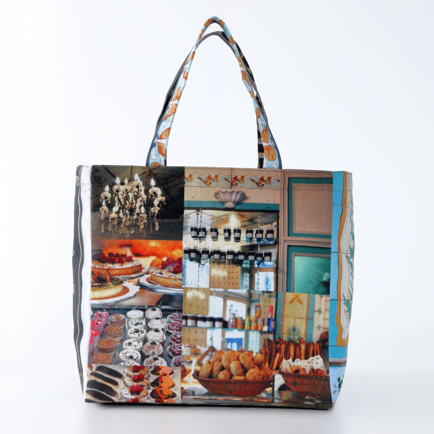 【パリ柄】【タグ無し、又は展示品】ファスナー付きレトロバッグ（小）（Confiserie/パン・お菓子屋） | マロンブイー