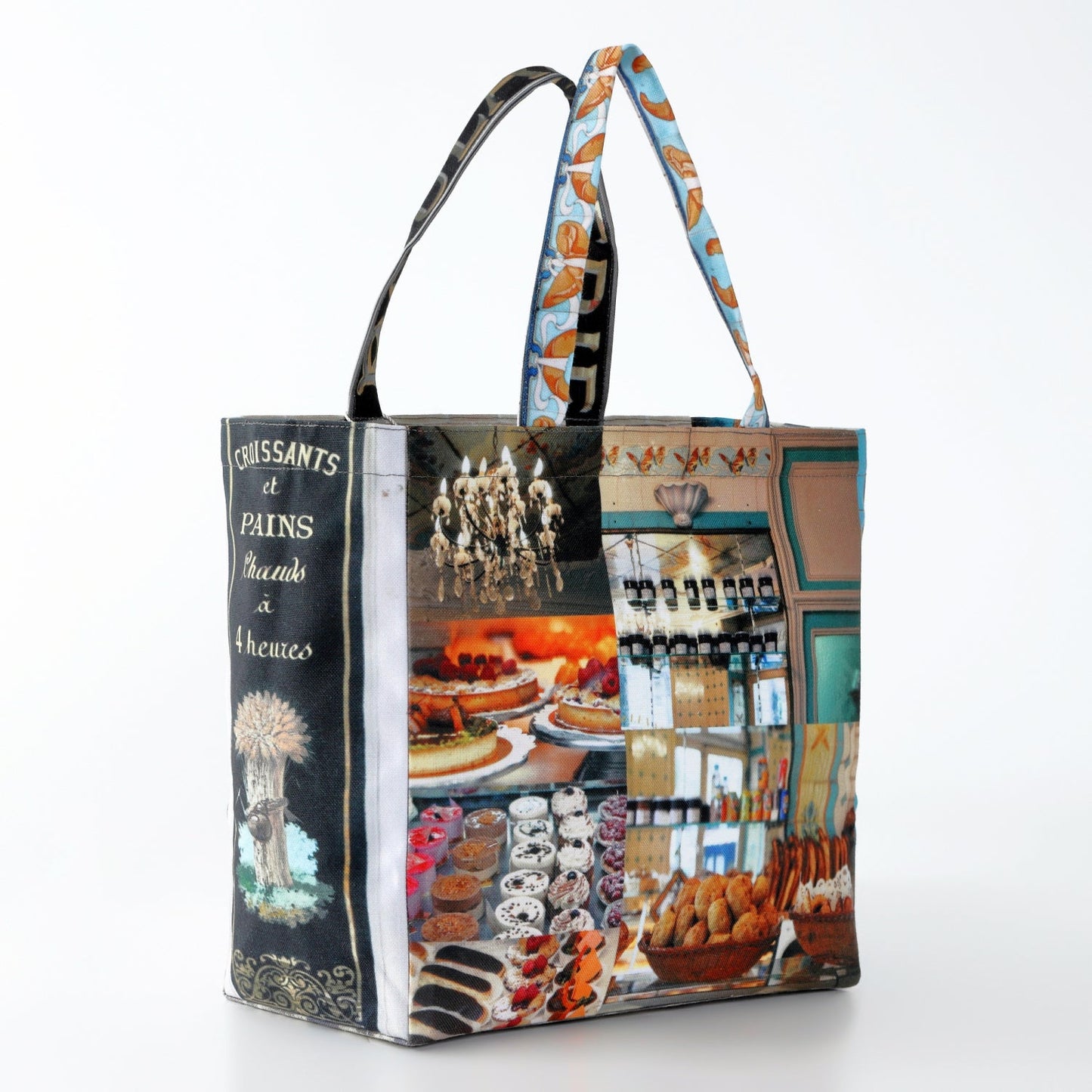 【パリ柄】【タグ無し、又は展示品】ファスナー付きレトロバッグ（小）（Confiserie/パン・お菓子屋） | マロンブイー