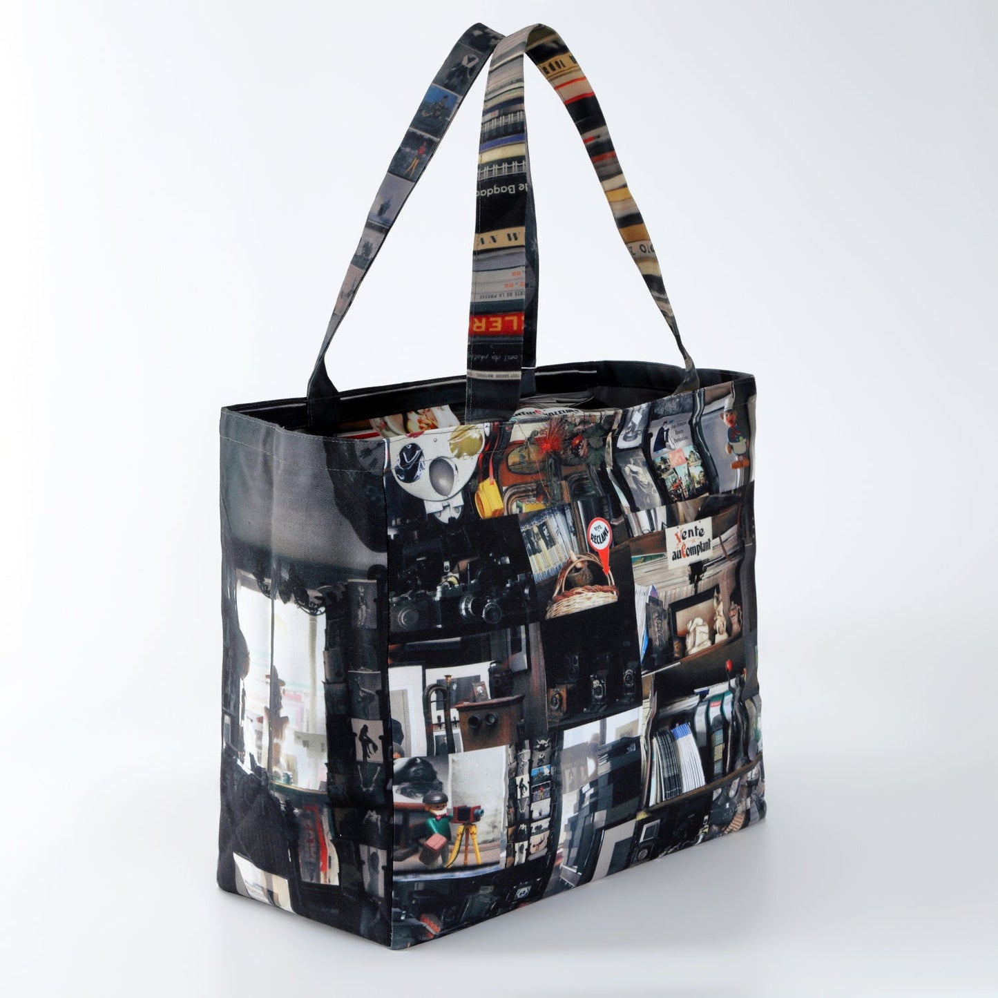 【パリ柄】【タグ無し、又は展示品】ファスナー付きレトロバッグ（大）（Photographie/写真屋） | マロンブイー