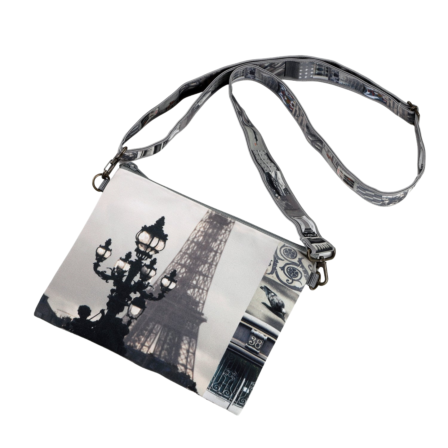 【パリ柄】パリ・カラーポシェット grey（グレー） | マロンブイー