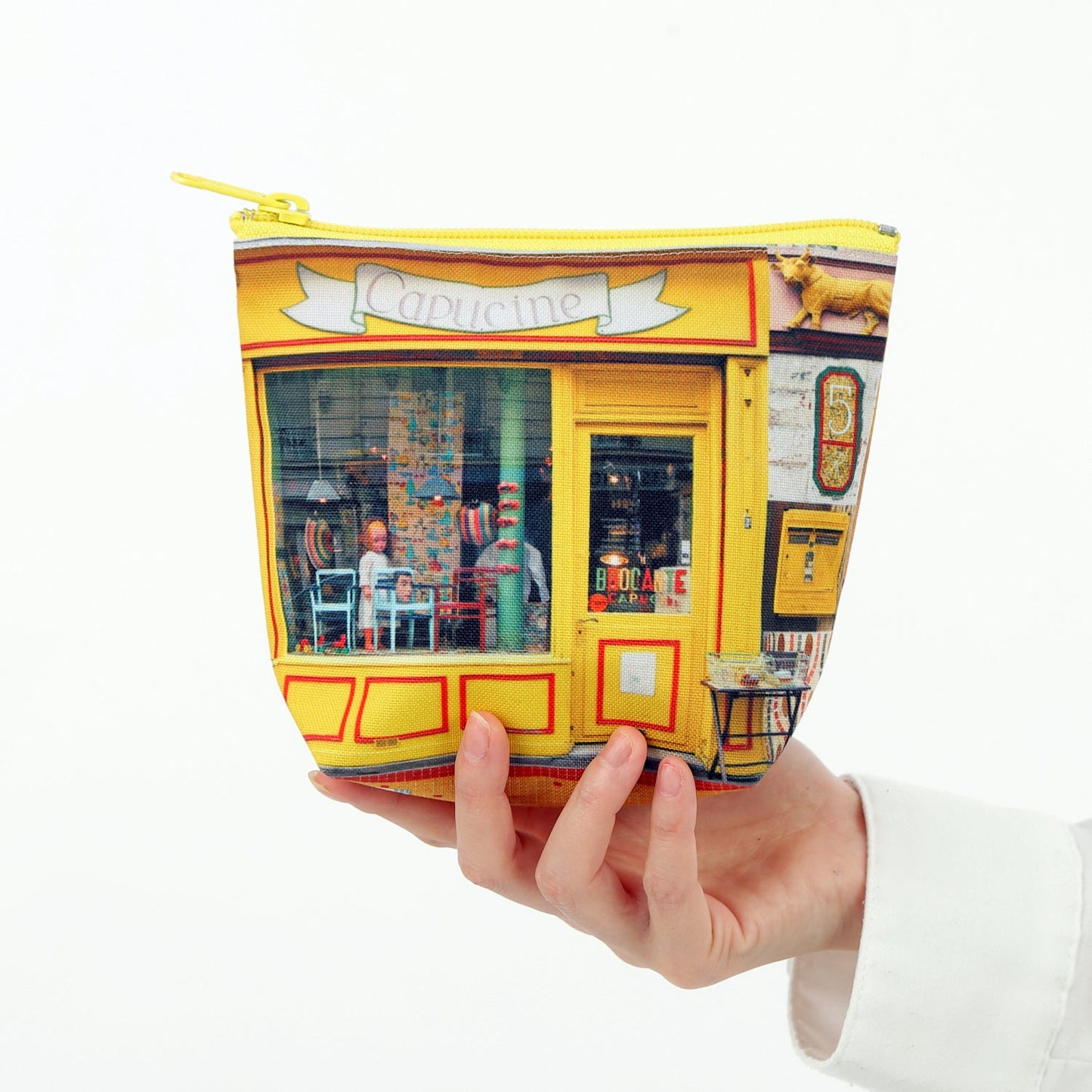 【パリ柄】【タグ無し、又は展示品】マチ付きポーチ rouge（レッド） | マロンブイー