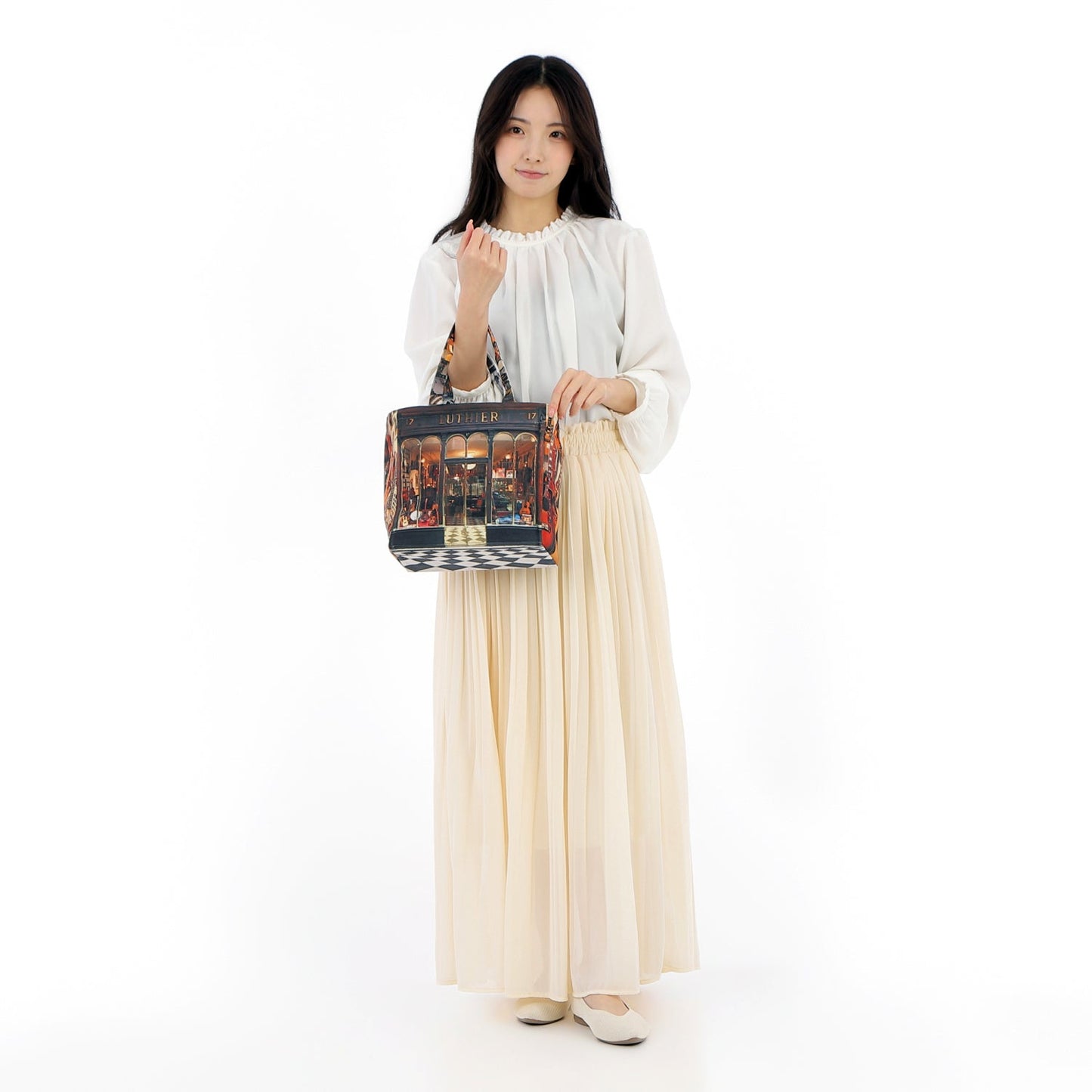 【パリ柄】【タグ無し、又は展示品】ファスナー付きレトロバッグ（小）（Luthier/楽器屋） | マロンブイー
