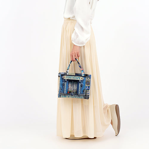 【パリ柄】【タグ無し、又は展示品】パリ・カラーバッグ（小）blue（ブルー） | マロンブイー