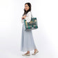 【パリ柄】【タグ無し、又は展示品】ファスナー付きレトロバッグ（大）（P'tit fer a cheval /カフェ） | マロンブイー