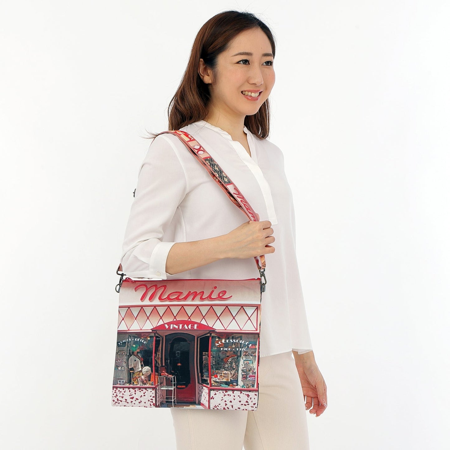 【パリ柄】【タグ無し、又は展示品】パリ・レトロストラップ Mamie(古着屋) | マロンブイー