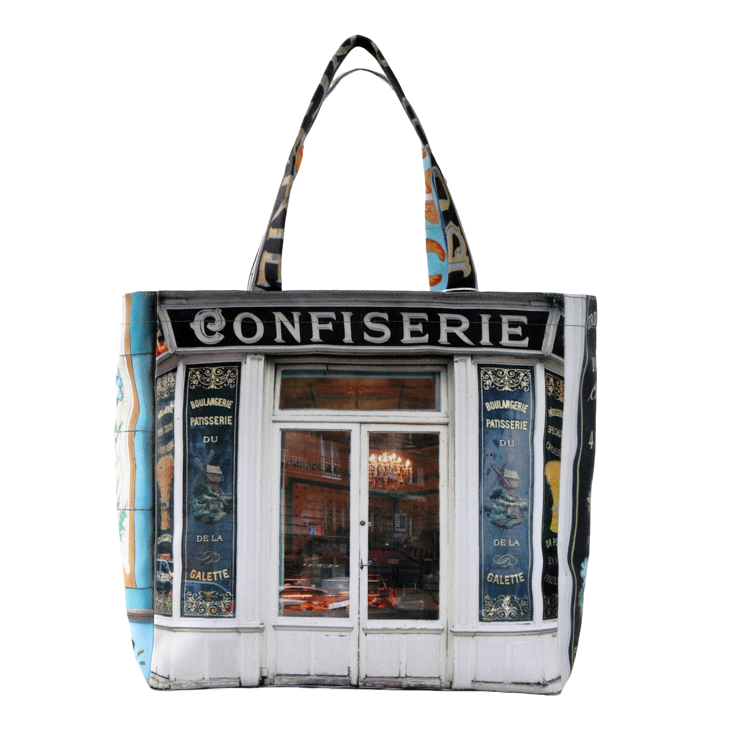 【パリ柄】【タグ無し、又は展示品】ファスナー付きレトロバッグ（小）（Confiserie/パン・お菓子屋） | マロンブイー