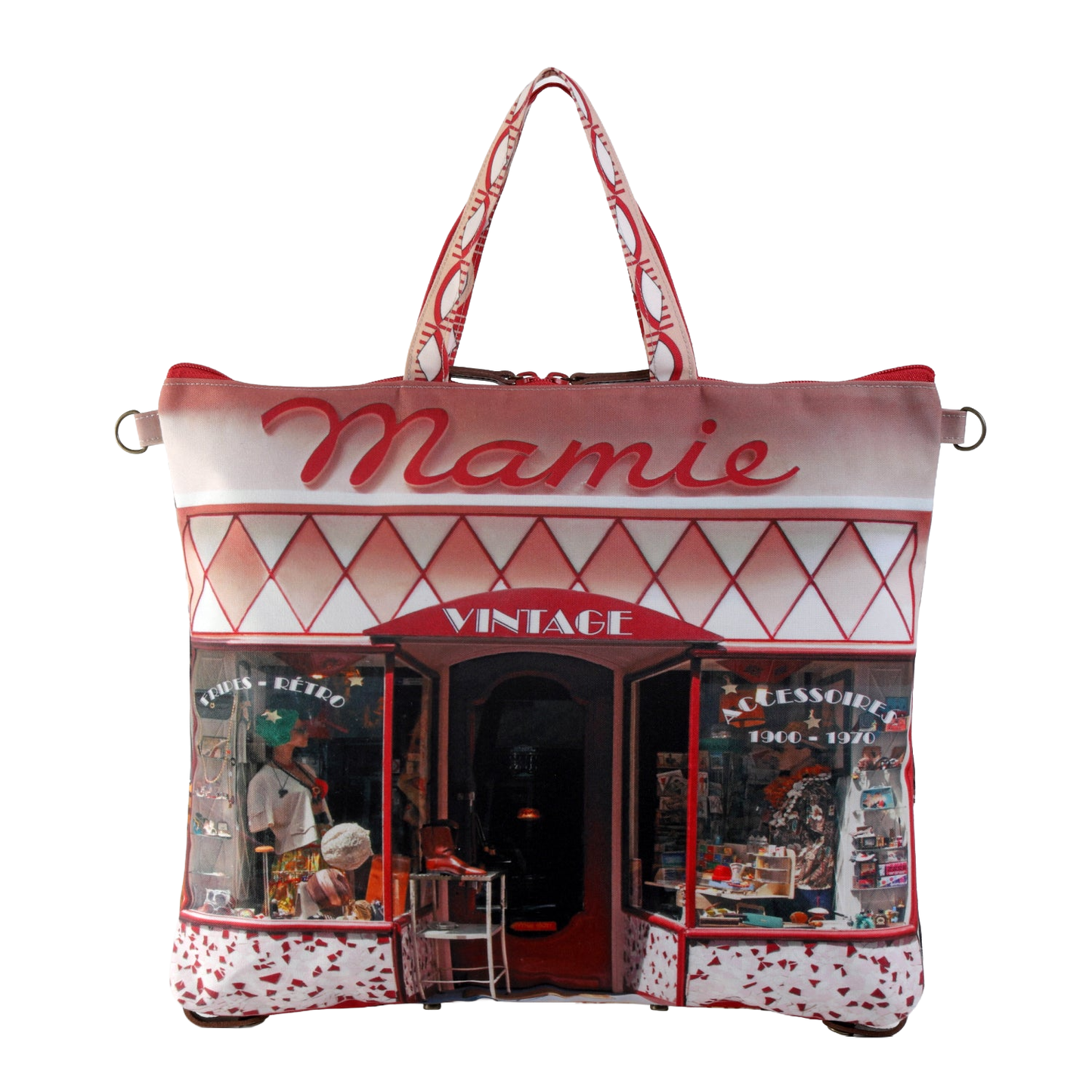 レトロ３WAYトート Mamie(古着屋)