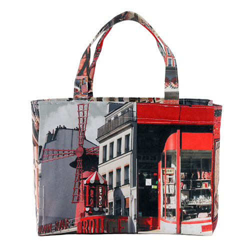【パリ柄】【タグ無し、又は展示品】パリ・カラーバッグ（小） rouge（レッド） | マロンブイー