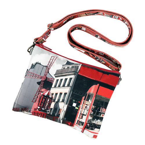 【パリ柄】【タグ無し、又は展示品】パリ・カラーポシェット rouge（レッド） | マロンブイー
