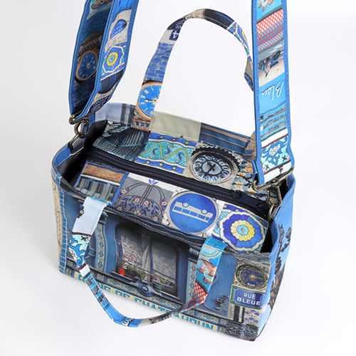 【パリ柄】【タグ無し、又は展示品】パリ・カラーバッグ（小）blue（ブルー） | マロンブイー