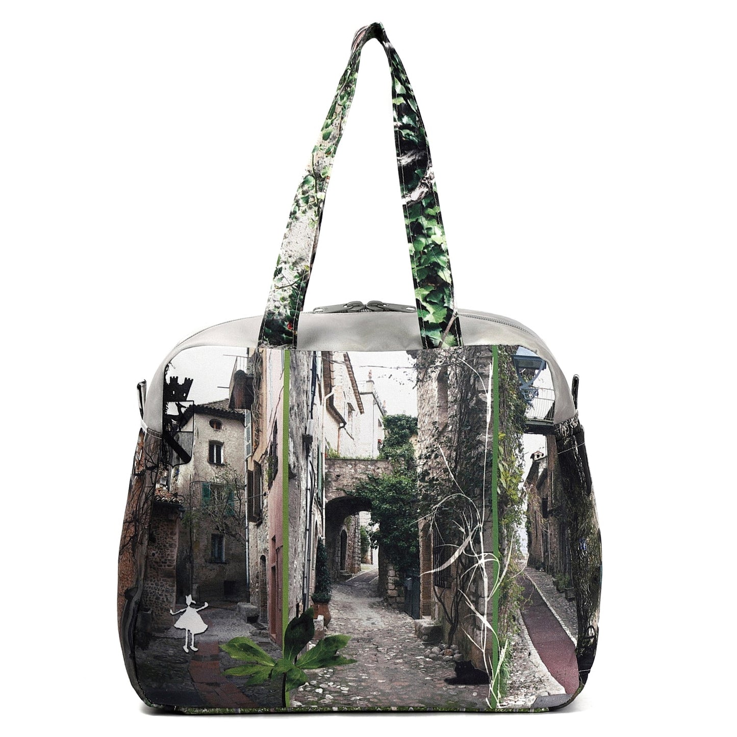 【パリ柄】【タグ無し、又は展示品】ボストンバッグ Vert(グリーン) | マロンブイー