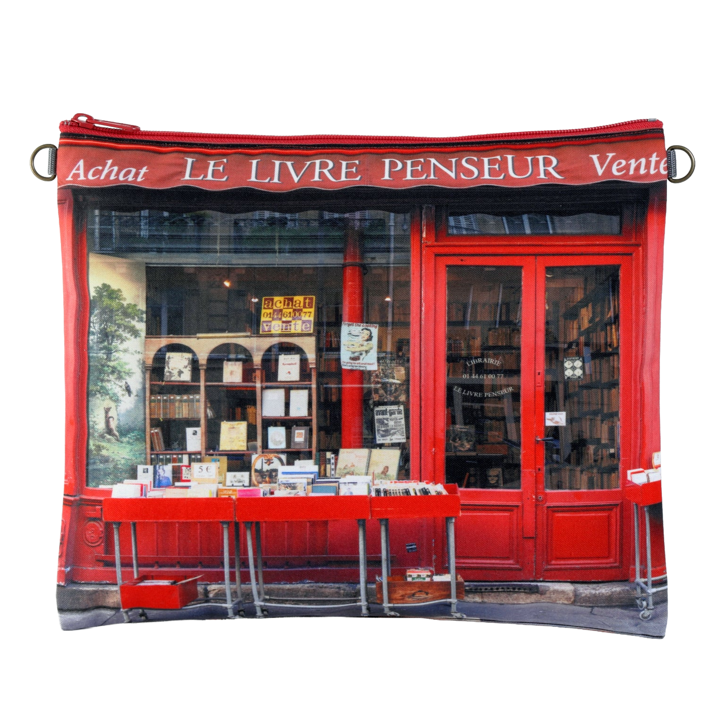 レトロA4ポーチ Le livre penseur(本屋)