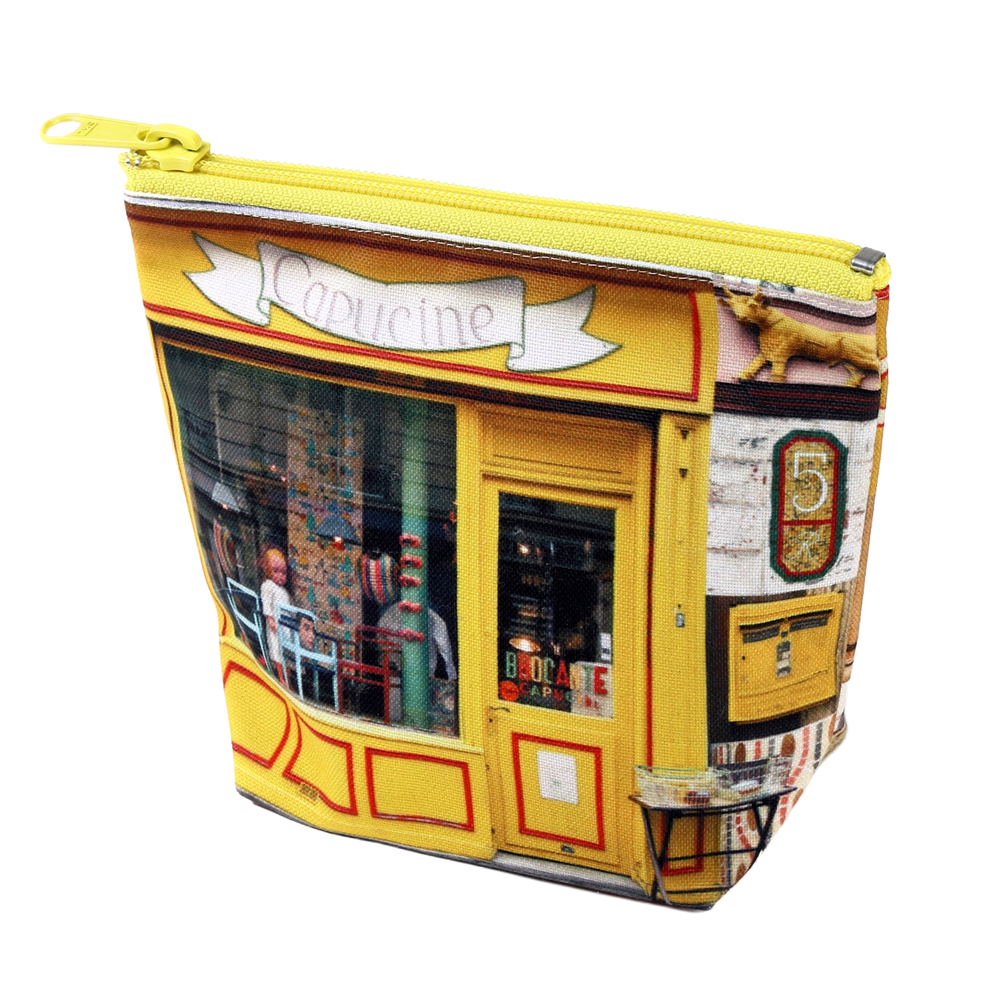 【パリ柄】マチ付きポーチ jaune（イエロー） | マロンブイー