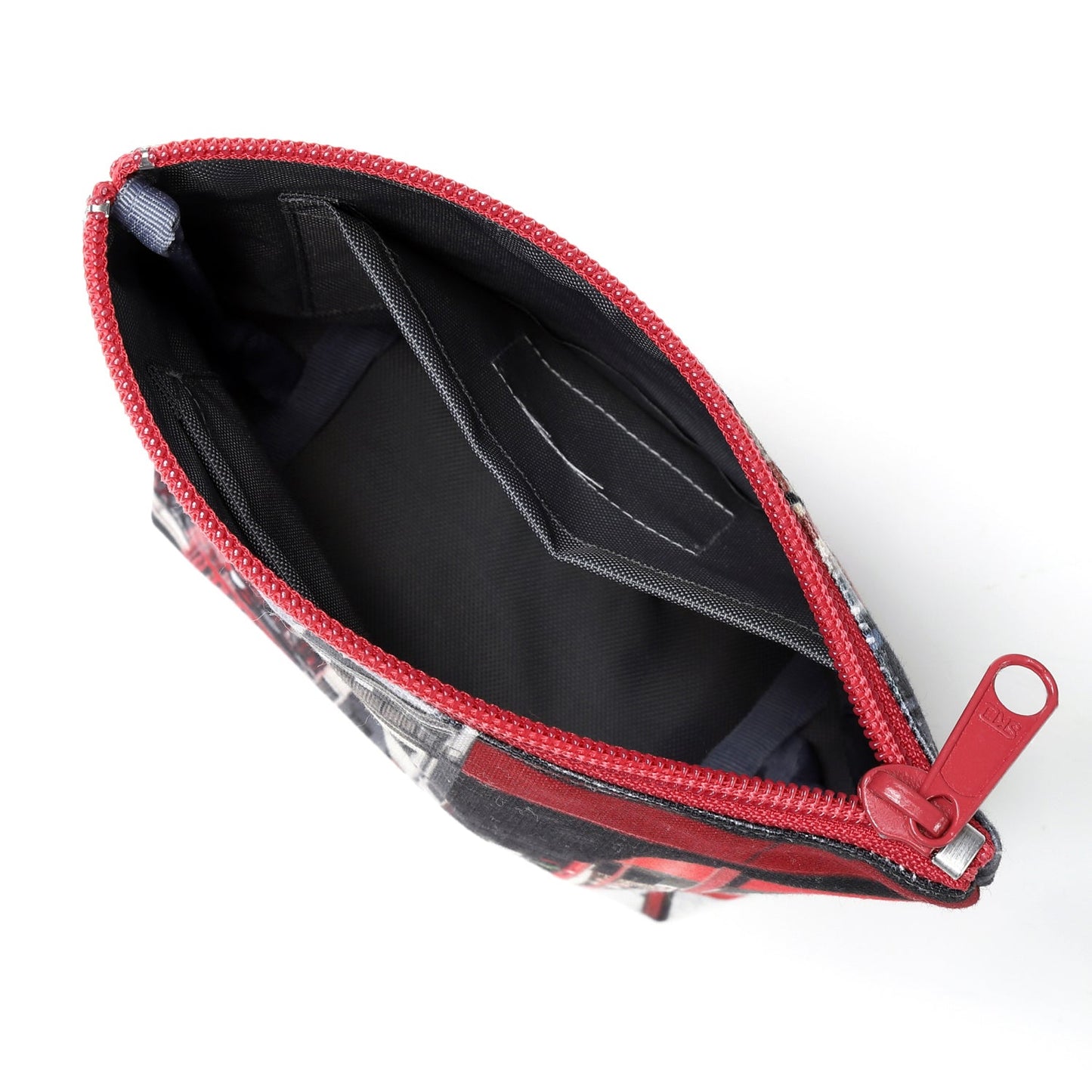 【パリ柄】【タグ無し、又は展示品】マチ付きポーチ rouge（レッド） | マロンブイー