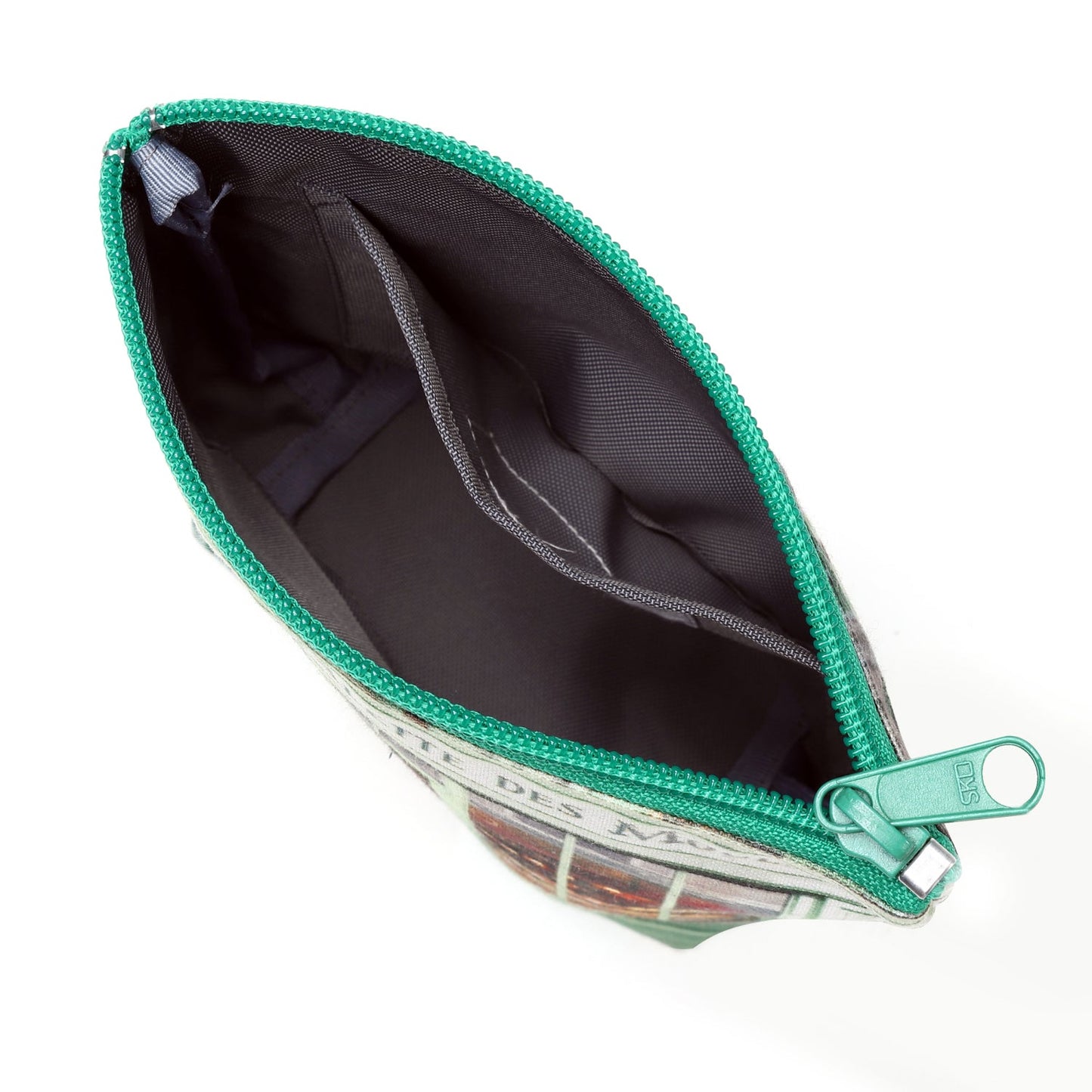 【パリ柄】【タグ無し、又は展示品】マチ付きポーチ vert（グリーン） | マロンブイー