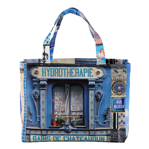 【パリ柄】【タグ無し、又は展示品】パリ・カラーバッグ（小）blue（ブルー） | マロンブイー