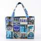 【パリ柄】【タグ無し、又は展示品】パリ・カラーバッグ（小）blue（ブルー） | マロンブイー