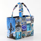 【パリ柄】【タグ無し、又は展示品】パリ・カラーバッグ（小）blue（ブルー） | マロンブイー