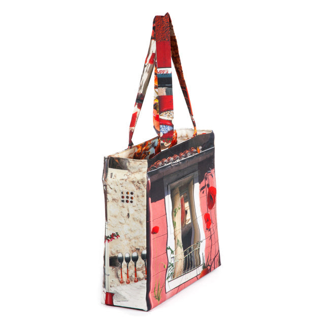【プロバンス柄】【タグ無し、又は展示品】リバーシブルバッグ(ルージュ) | マロンブイー