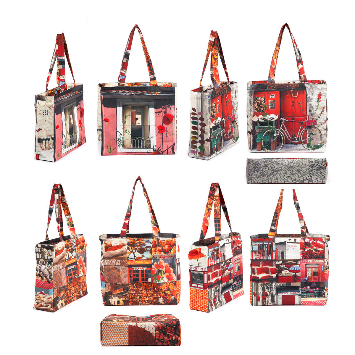 【プロバンス柄】【タグ無し、又は展示品】リバーシブルバッグ(ルージュ) | マロンブイー